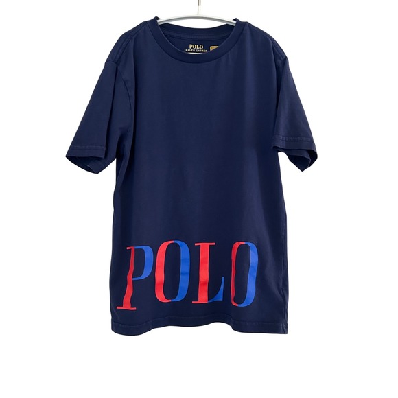 Polo Ralph Lauren Other - Polo Ralph Lauren T-Shirt Kids Size 8 Navy Blue Graphic Logo Crewneck Tee